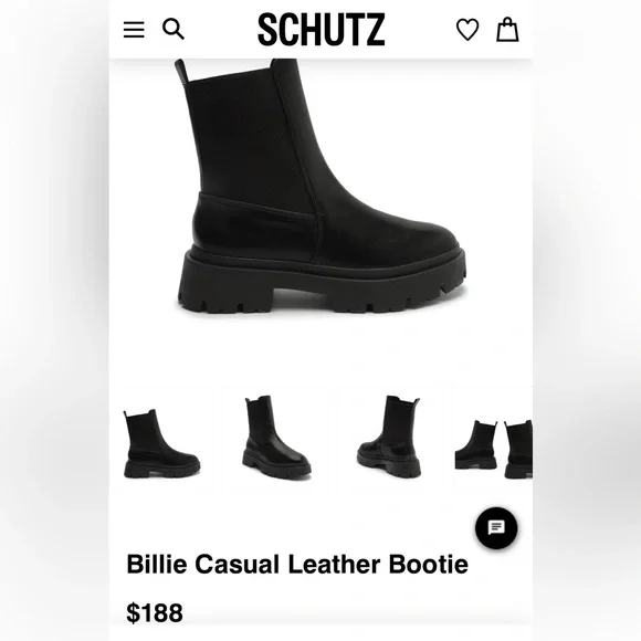 NWT Schutz Billie Casual Leather Bootie Size 7.5 - Picture 3 of 7